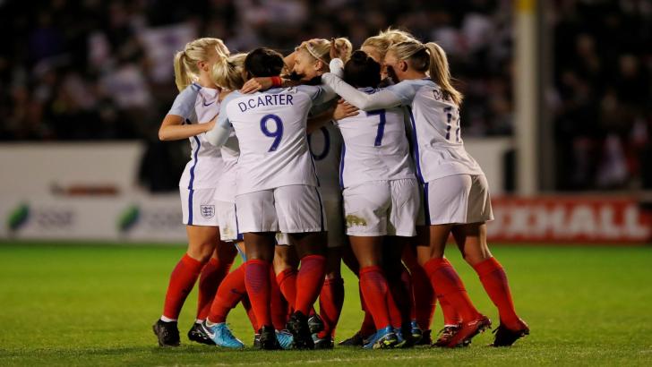 England celebrate one of their goals against Bosnia
